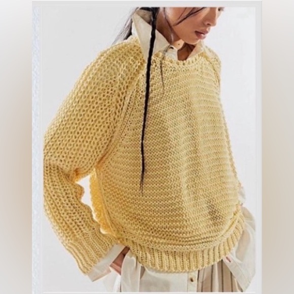 Free People Sweaters - 🌼FREE PEOPLE ESSENTIAL LINEN KNIT CREW NECK SWEATER SIZE MEDIUM🌼